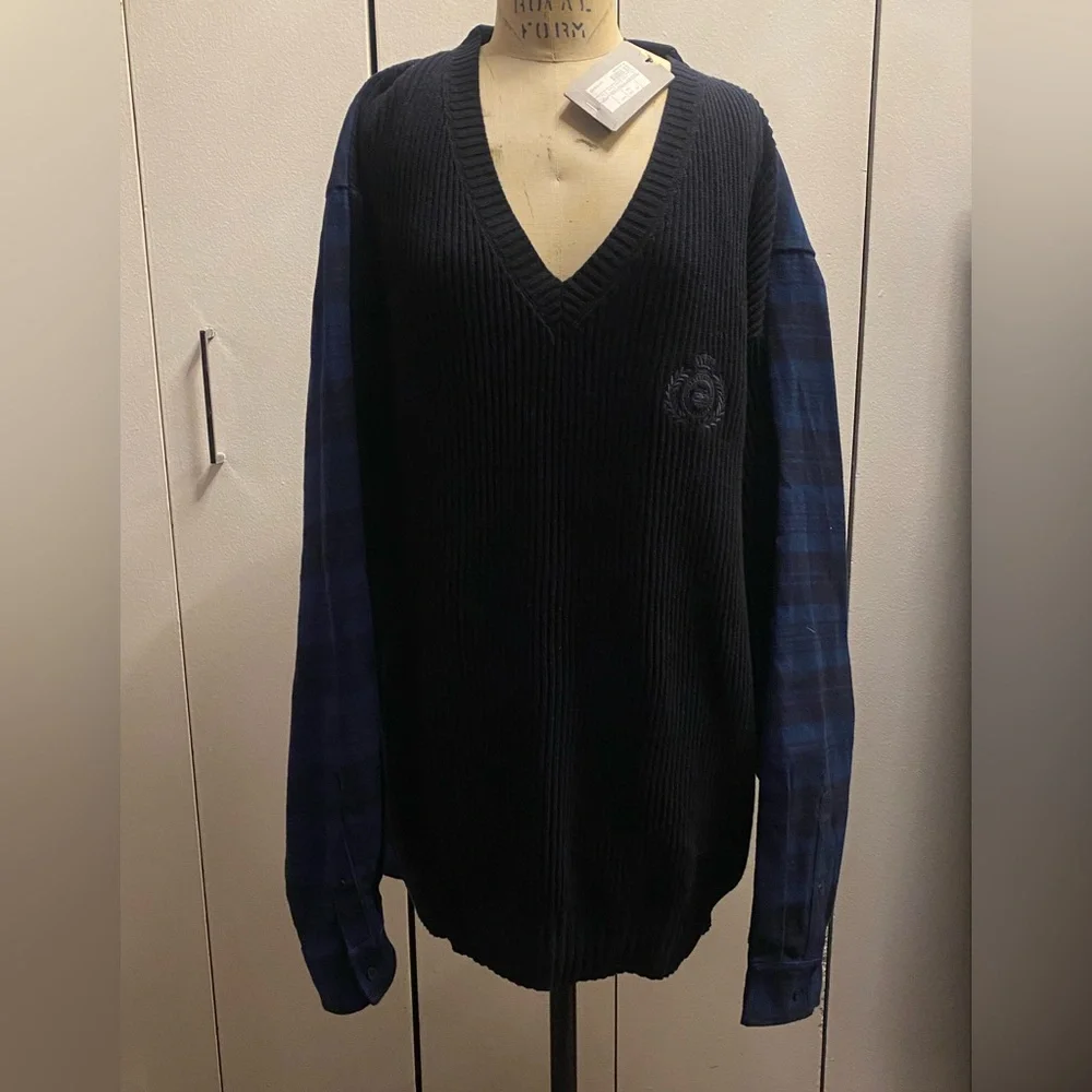 Balenciaga Navy Hybrid Sweater